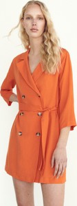 Pomarańczowa sukienka Reserved oversize mini w stylu casual