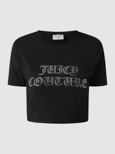 Czarny t-shirt Juicy Couture w młodzieżowym stylu z bawełny