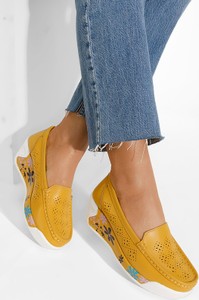 Żółte buty Zapatos z płaską podeszwą