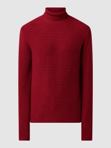 Czerwony sweter Review z golfem