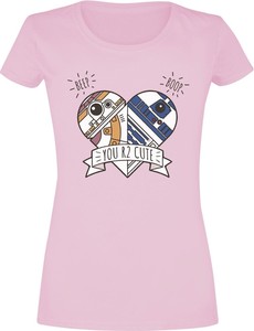 Różowy t-shirt Emp z bawełny z krótkim rękawem