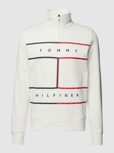 Sweter Tommy Hilfiger z okrągłym dekoltem z nadrukiem