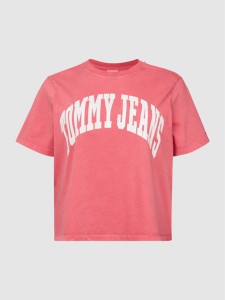T-shirt Tommy Jeans z krótkim rękawem z bawełny z okrągłym dekoltem