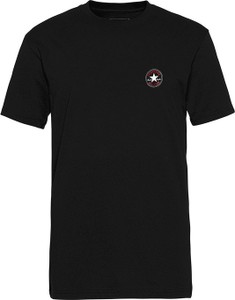 Czarna bluzka Converse w stylu casual z bawełny z okrągłym dekoltem