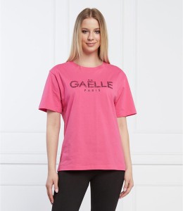 Różowa bluzka Gaëlle Paris z krótkim rękawem
