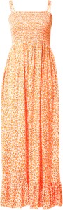 Pomarańczowa sukienka Zwillingsherz z dekoltem w kształcie litery v na ramiączkach w stylu casual