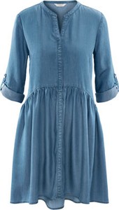 Niebieska sukienka Tchibo w stylu casual z długim rękawem mini