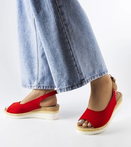 Czerwone sandały Big Star z klamrami w stylu casual