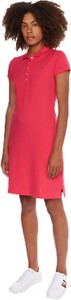 Różowa sukienka Tommy Hilfiger mini z krótkim rękawem