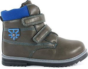 Brązowe buty dziecięce zimowe Enplus dla chłopców na rzepy