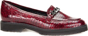 Czerwone buty Awis Obuwie z płaską podeszwą