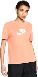 Różowy t-shirt Nike w sportowym stylu z krótkim rękawem z okrągłym dekoltem