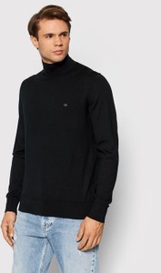 Czarny sweter Calvin Klein ze stójką w stylu casual
