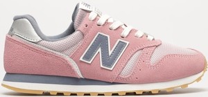 Różowe buty sportowe New Balance w sportowym stylu sznurowane z płaską podeszwą