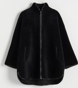 Czarny płaszcz Reserved w stylu casual oversize