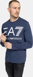 Granatowy t-shirt Emporio Armani z długim rękawem w młodzieżowym stylu