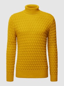 Żółty sweter Strellson z golfem w stylu casual