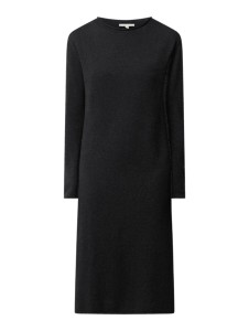Czarna sukienka Tom Tailor Denim z okrągłym dekoltem midi
