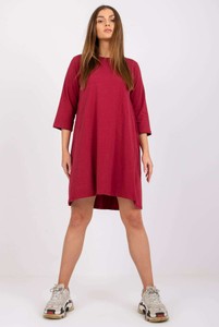 Czerwona sukienka 5.10.15 z bawełny prosta mini