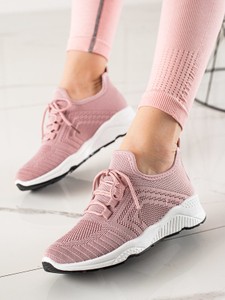 Różowe buty sportowe Czasnabuty sznurowane