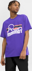 Fioletowy t-shirt Marmot w młodzieżowym stylu
