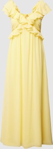 Żółta sukienka Jake*s bez rękawów z szyfonu maxi
