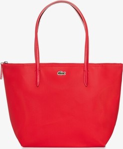 Czerwona torebka Lacoste w stylu glamour matowa duża