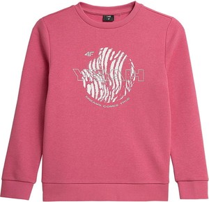 Różowa bluzka dziecięca 4F dla dziewczynek z tkaniny