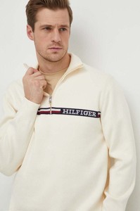 Sweter Tommy Hilfiger z okrągłym dekoltem z bawełny w młodzieżowym stylu