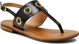 Czarne sandały Geox z klamrami w stylu casual ze skóry
