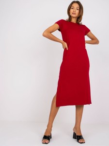 Czerwona sukienka Basic Feel Good midi