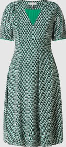 Zielona sukienka Tommy Hilfiger z krótkim rękawem z dekoltem w kształcie litery v