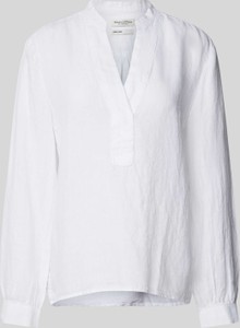 Bluzka Marc O'Polo z długim rękawem z lnu z dekoltem w kształcie litery v