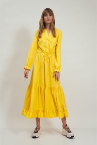 Żółta sukienka Nife trapezowa