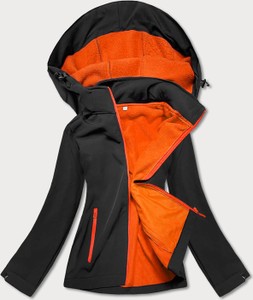 Czarna kurtka Goodlookin.pl z kapturem z polaru w sportowym stylu