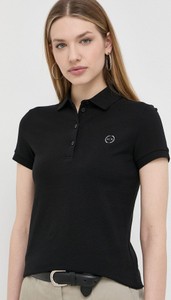 Czarny t-shirt Armani Exchange z kołnierzykiem