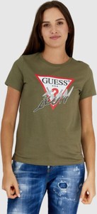 Zielona bluzka Guess w młodzieżowym stylu