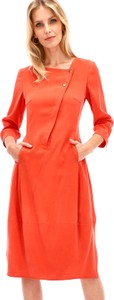 Pomarańczowa sukienka POTIS & VERSO z długim rękawem