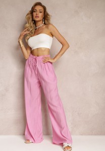 Różowe spodnie Renee z tkaniny