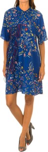 Niebieska sukienka Desigual mini w stylu casual z dekoltem w kształcie litery v