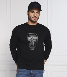 Czarna bluza Karl Lagerfeld z nadrukiem w młodzieżowym stylu
