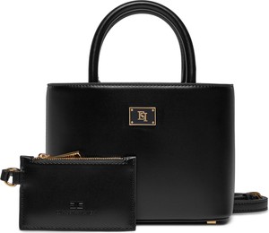 Czarna torebka Elisabetta Franchi średnia do ręki matowa