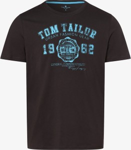 Czarny t-shirt Tom Tailor w młodzieżowym stylu z krótkim rękawem
