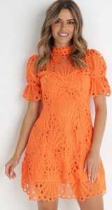 Pomarańczowa sukienka born2be mini