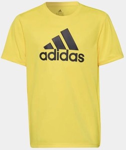 Żółta bluzka dziecięca Adidas z krótkim rękawem