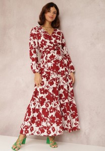 Sukienka Renee w stylu klasycznym z dekoltem w kształcie litery v z tkaniny