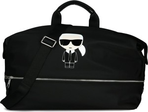 Czarna torebka Karl Lagerfeld na ramię lakierowana