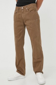 Brązowe jeansy Calvin Klein w street stylu