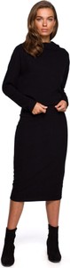 Czarna sukienka Style z długim rękawem z dzianiny
