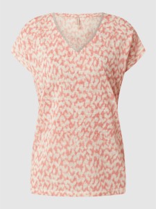 Różowy t-shirt Soyaconcept w stylu casual z krótkim rękawem